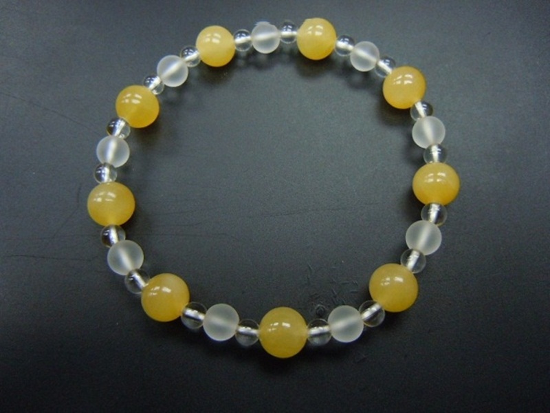 Yellow Jade+Frosted Crystal