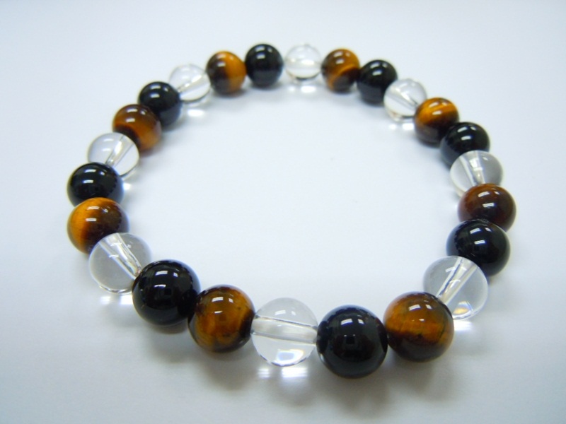 Yellow Tiger Eye+Onyx+Crystal