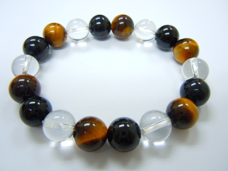 Yellow Tiger Eye+Onyx+Crystal