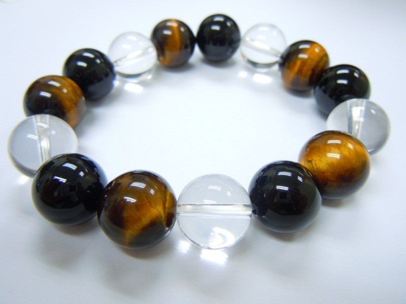 Yellow Tiger Eye+Onyx+Crystal