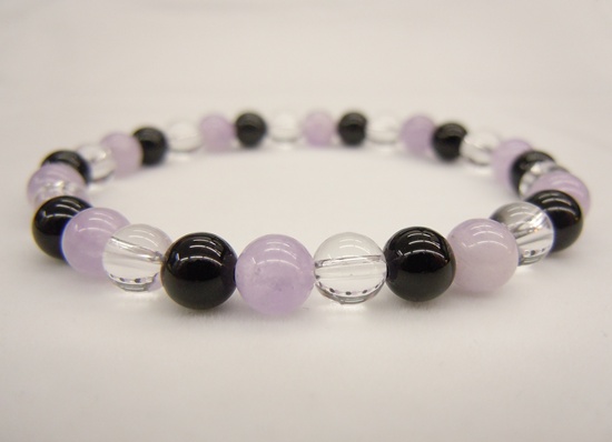 Milky Amethyst+Black Agate+Crystal