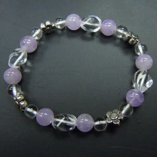 Milky Lavender Amethyst+Crystal+Metal