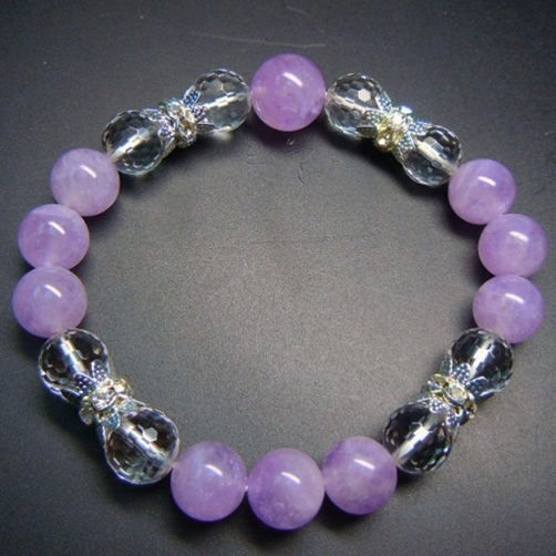 Milky Lavender Amethyst+Crystal+Metal