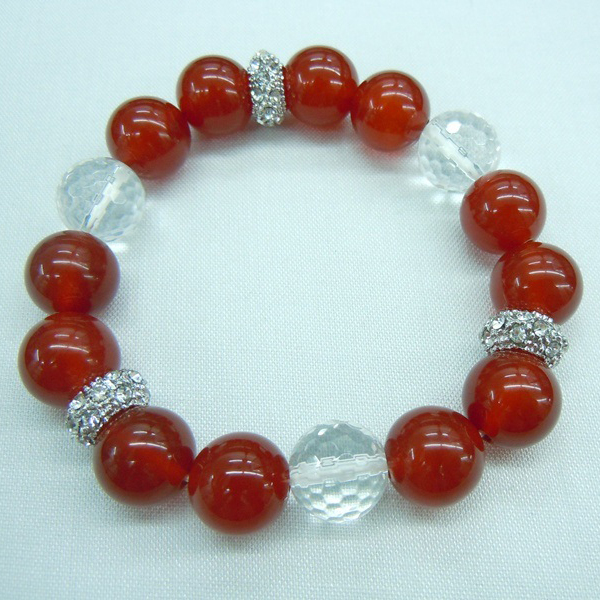 Red Agate+Crystal+Metal