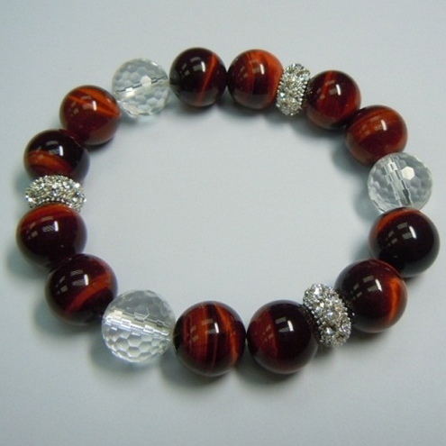 Red Tiger Eye+Crystal+Metal