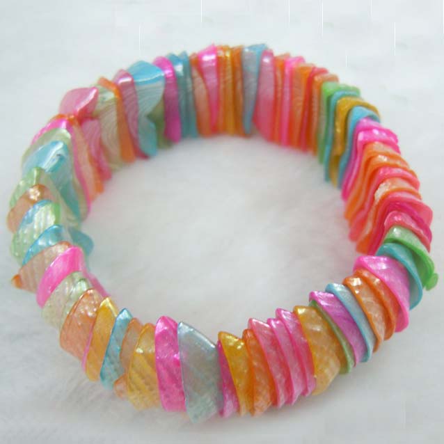 Multi Color Shell Bracelet Dyed