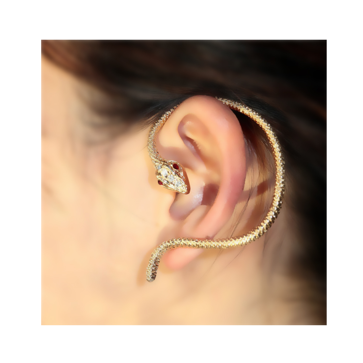 [Fashion rhinestone two snakes] Ear cuff