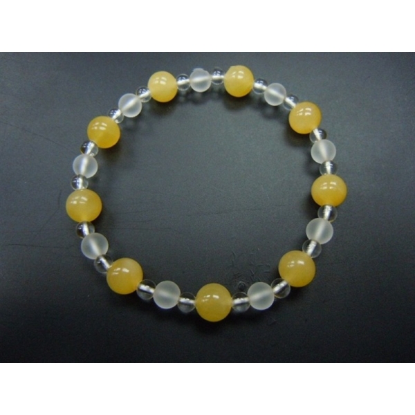 Yellow Jade+Frosted Crystal