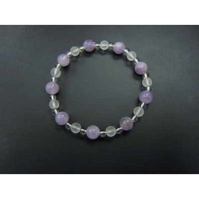 Milky Lavender Amethyst+Frosted Crystal