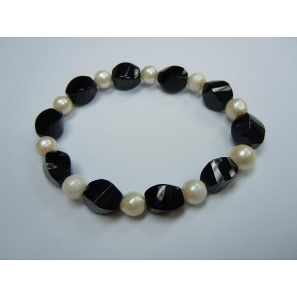 Black Agate+Pearl