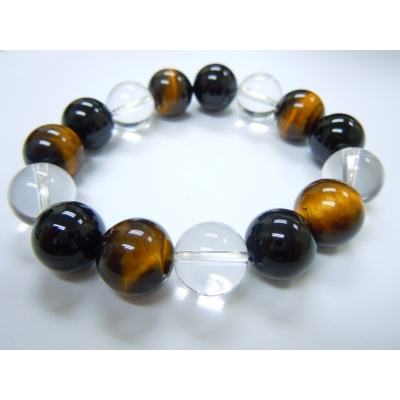 Yellow Tiger Eye+Onyx+Crystal