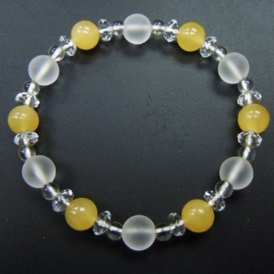 Yellow Jade+Frosted Crystal