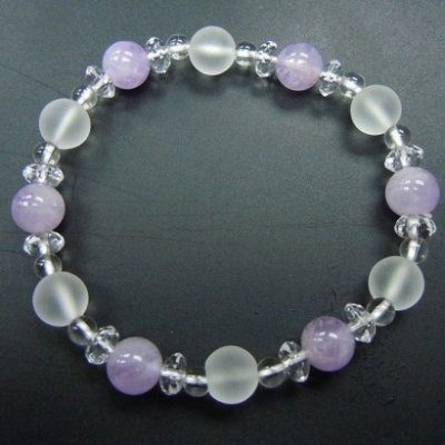 Milky Lavender Amethyst+Frosted Crystal