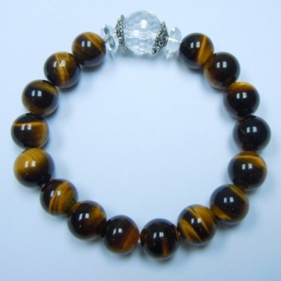 Yellow Tiger Eye+Crystal+Metal