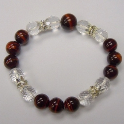 Red Tiger Eye+Crystal+Metal