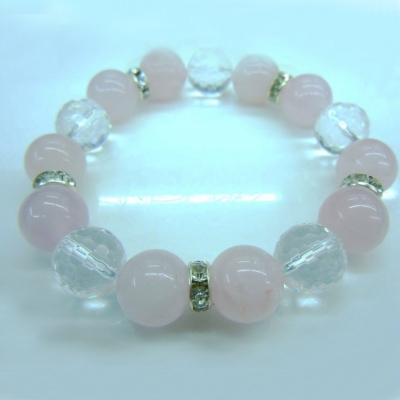 Rose Quartz+Crystal+Metal