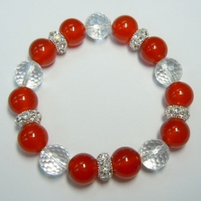 Red Agate+Crystal+Metal