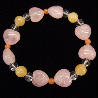 Red Aventurine+Crystal+Yellow Jade+Rose Quartz