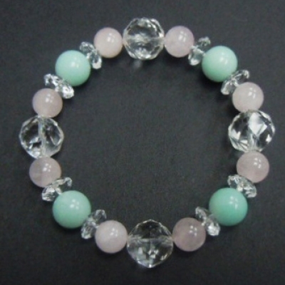 Amazonite+Rose Quartz+Crystal