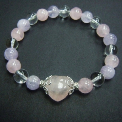 Rose Quartz+Milky Amethyst+Crystal