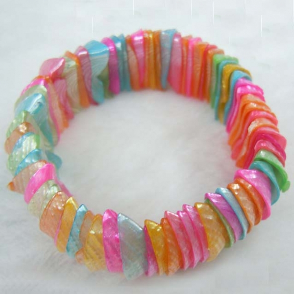 Multi Color Shell Bracelet Dyed