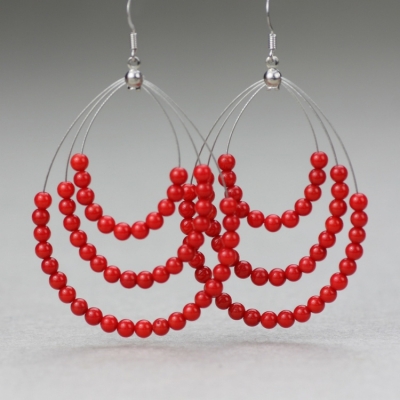 Red coral Earring