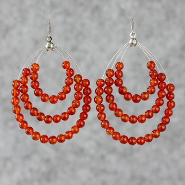 Red Agate Earring