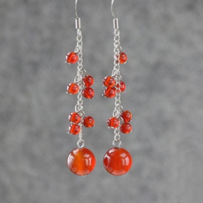 Red Agate Alloly Earring