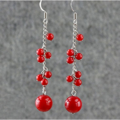 Red Coral Alloly Earring