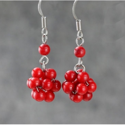 Red coral Earring