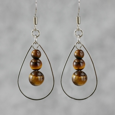 Yellow Tiger Eye Earring